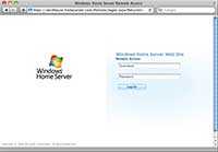 WHS Login Screen