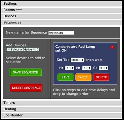 LightwaveRF Web Interface LightwaveRF Web Interface