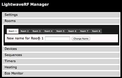 LightwaveRF Web Interface LightwaveRF Web Interface
